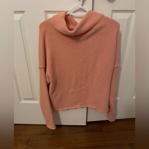 Free People San Vicente Cozy Wide Neck Sweater Cherry Peach Combo Large